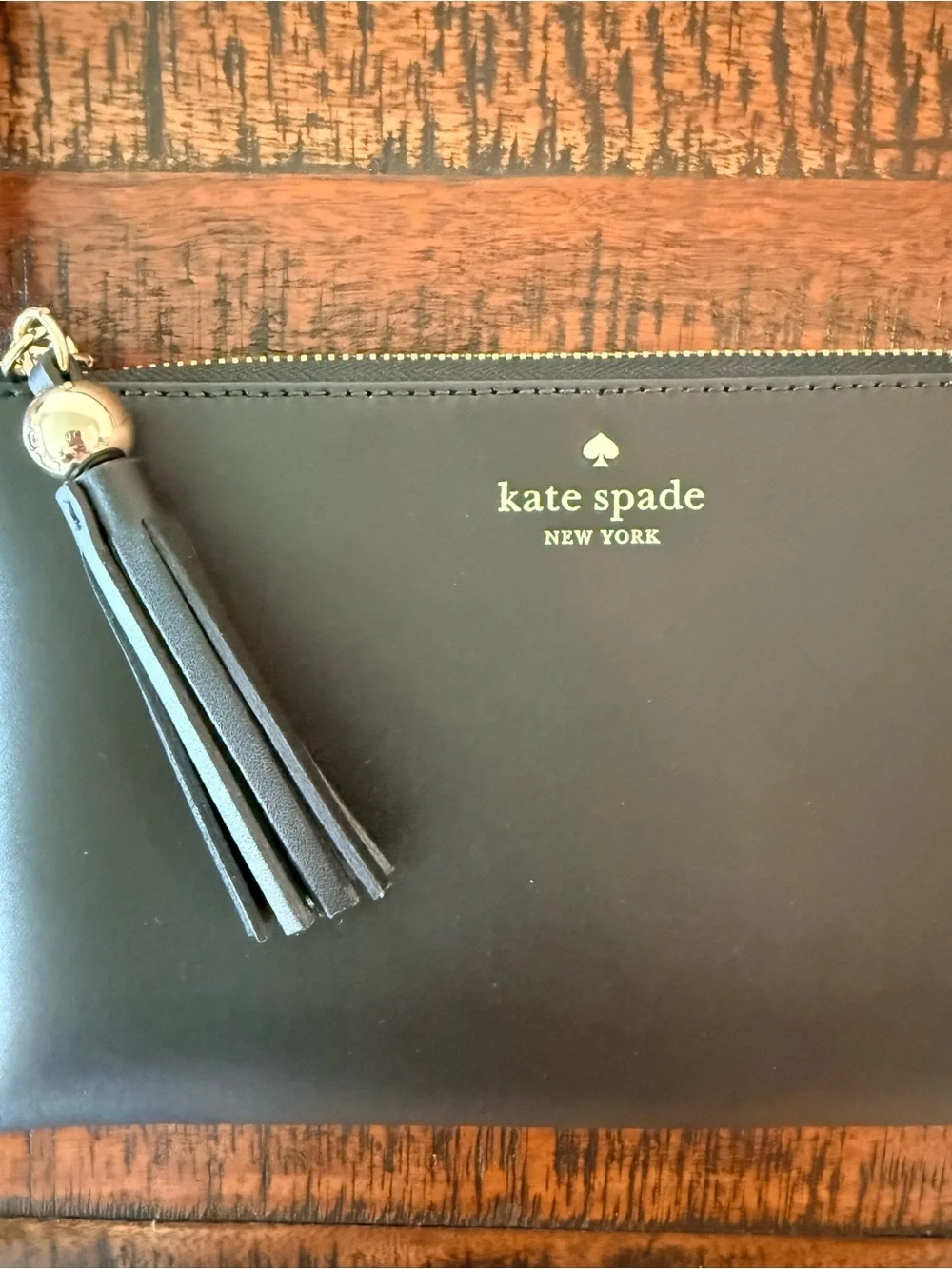 kate Spade Black Leather Crossbody with Tassel Charm - Picture 4 of 12